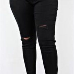 30% off Plus Size Black Ripped Jeans